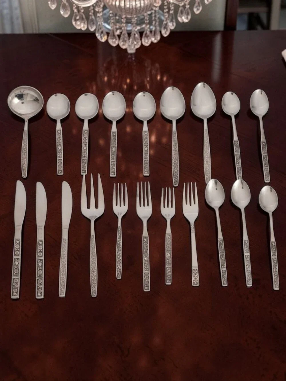 (Lot Of 20) Assorted Oneida Northland Spring Fever Stainless Steel Flatware Set.